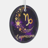 Creëer Uw eigen Paarse Hemelse Steenbok Zodiac Glas Ornament (Voorkant Rechts)