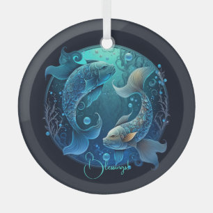 Creëer Uw eigen Paarse Hemelse Vissen Zodiac Glas Ornament