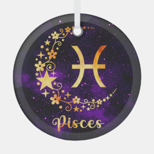 Creëer Uw eigen Paarse Hemelse Vissen Zodiac Glas Ornament