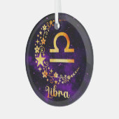 Creëer Uw eigen Paarse Hemelse Weegschaal Zodiac Glas Ornament (Voorkant links)