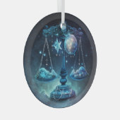 Creëer Uw eigen Paarse Hemelse Weegschaal Zodiac Glas Ornament (Voorkant Rechts)