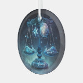 Creëer Uw eigen Paarse Hemelse Weegschaal Zodiac Glas Ornament (Voorkant links)