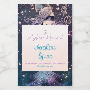 Creëer Uw eigen Paarse hemelse zeemeermin Wijn Etiket