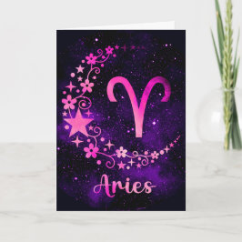 Creëer Uw eigen Paarse Hemelvaart Ram Zodiac Feestdagen Kaart