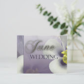 Creëer uw eigen paarse juni bruiloft briefkaart (Staand voorkant)