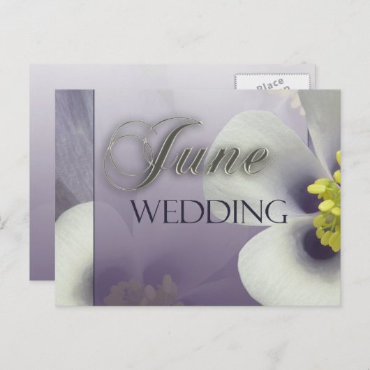 Creëer uw eigen paarse juni bruiloft briefkaart (Voorkant / Achterkant)