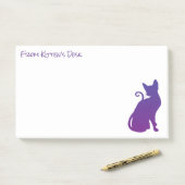 Creëer Uw eigen Paarse kattensilhouet Post-it® Notes (Op bureau)