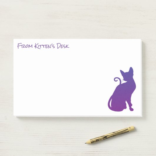 Creëer Uw eigen Paarse kattensilhouet Post-it® Notes (Op bureau)
