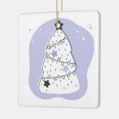 Creëer uw eigen Paarse kerstboom Keramisch Ornament (Links)