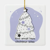 Creëer uw eigen Paarse kerstboom Keramisch Ornament (Achterkant)