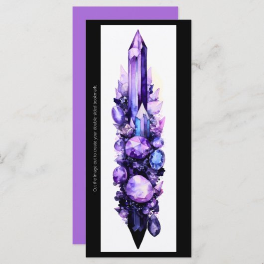 Creëer Uw Eigen Paarse Kristallen Bladwijzer Kaart (Voorkant / Achterkant)