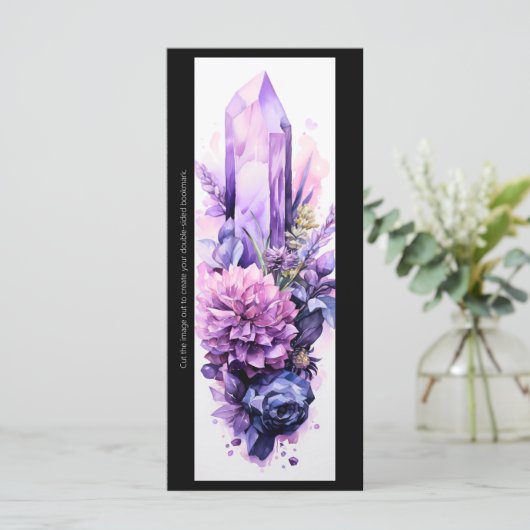 Creëer Uw eigen Paarse Kristallen & Bloemen Bladwi (Staand voorkant)