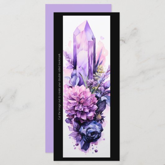 Creëer Uw eigen Paarse Kristallen & Bloemen Bladwi (Voorkant / Achterkant)