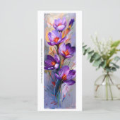 Creëer Uw Eigen Paarse Krokussen Bladwijzer Kaart (Staand voorkant)