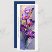 Creëer Uw Eigen Paarse Krokussen Bladwijzer Kaart (Voorkant / Achterkant)