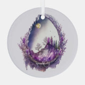 Creëer Uw Eigen Paarse Landschapsgeode Glas Ornament (Achterkant)