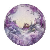 Creëer Uw eigen Paarse magische kasteellandschap Snijplank (Voorkant)