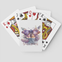 Creëer Uw eigen Paarse mot Wildbloemen Pokerkaarten