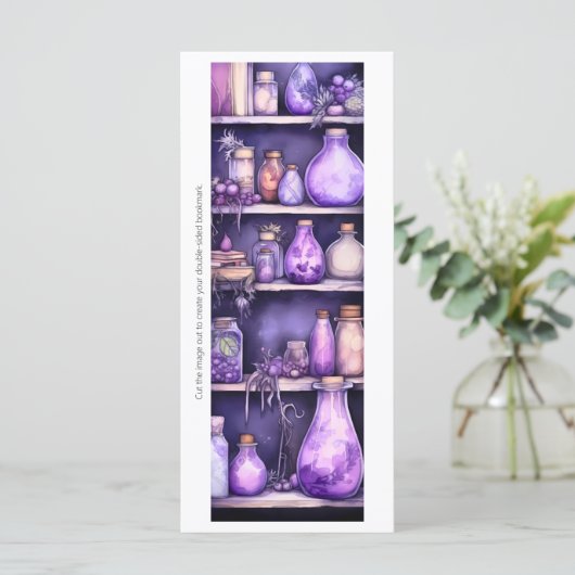 Creëer Uw eigen Paarse Potions Bladwijzer Kaart (Staand voorkant)