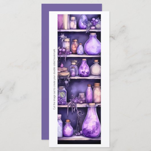 Creëer Uw eigen Paarse Potions Bladwijzer Kaart (Voorkant / Achterkant)