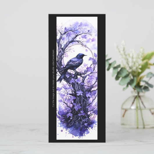 Creëer Uw Eigen Paarse Raven Bladwijzer Kaart (Staand voorkant)
