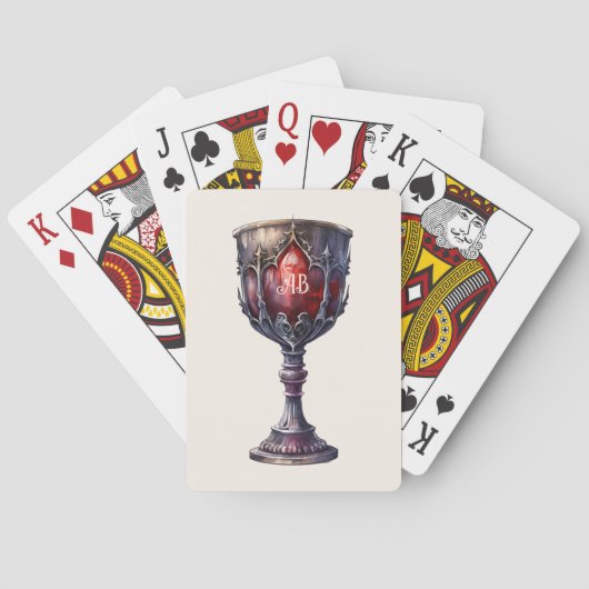 Creëer Uw eigen Paarse & Rode Kelk Pokerkaarten (Achterkant)