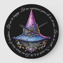 Creëer Uw eigen Paarse roze Bejeweled Witch Pet Grote Klok