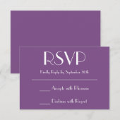 Creëer Uw eigen Paarse RSVP Kaartje (Voorkant / Achterkant)