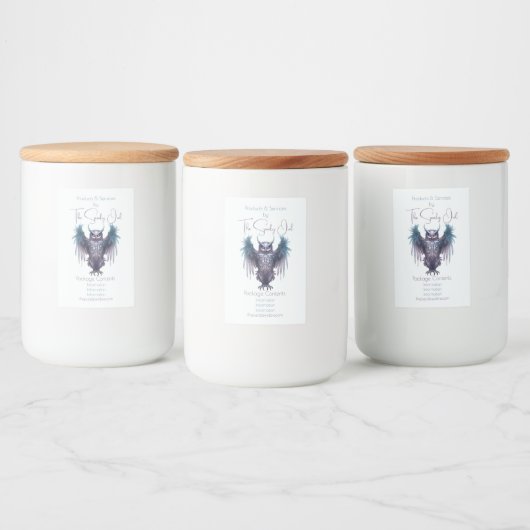 Creëer Uw eigen Paarse Uil Apothecary Label Voedselcontainer Etiket (Flessen)