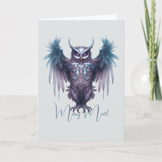 Creëer Uw eigen Paarse Uil Kaart (Voorkant)