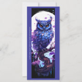 Creëer Uw Eigen Paarse Uil Moon Bladwijzer Kaart (Voorkant)