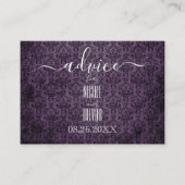 Creëer uw eigen Paarse zwarte gotische damast Advieskaart (Voorkant)
