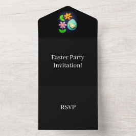Creëer Uw eigen Paasfeest RSVP Black All In One Uitnodiging