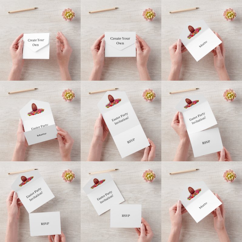 Creëer Uw eigen Paasfeest RSVP White All In One Uitnodiging