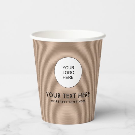 Creëer Uw Eigen Papercup Logo Koffiekleur Papieren Bekers (Achterkant)