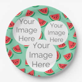 creëer uw eigen papieren foto tekst watermeloen papieren bordje