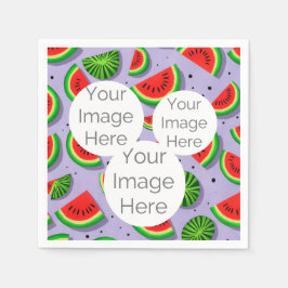 creëer uw eigen papieren foto tekst watermeloen servet