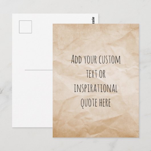 Creëer Uw eigen  papieren Motivatie quote Briefkaart (Voorkant / Achterkant)