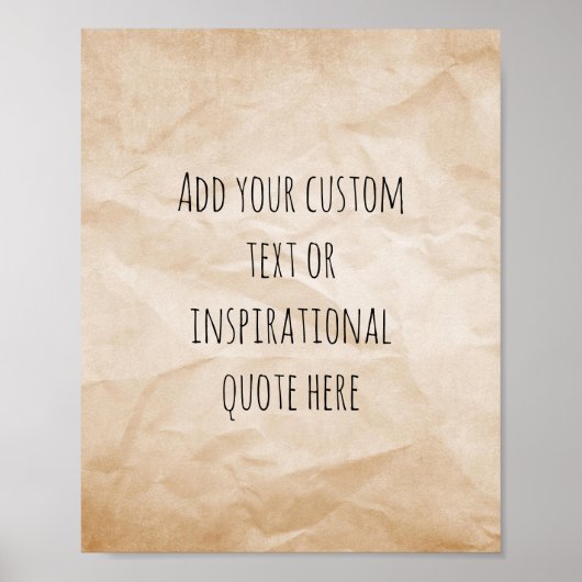 Creëer Uw eigen  papieren Motivatie quote Poster (Voorkant)