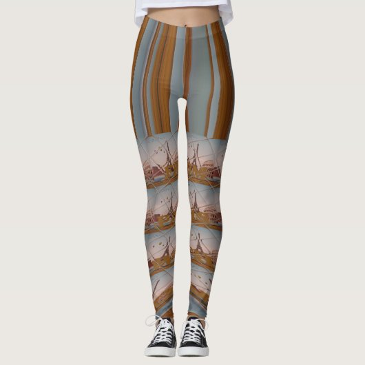 Creëer uw eigen Paris Eiffel Tower Height Tights Leggings (Voorkant)