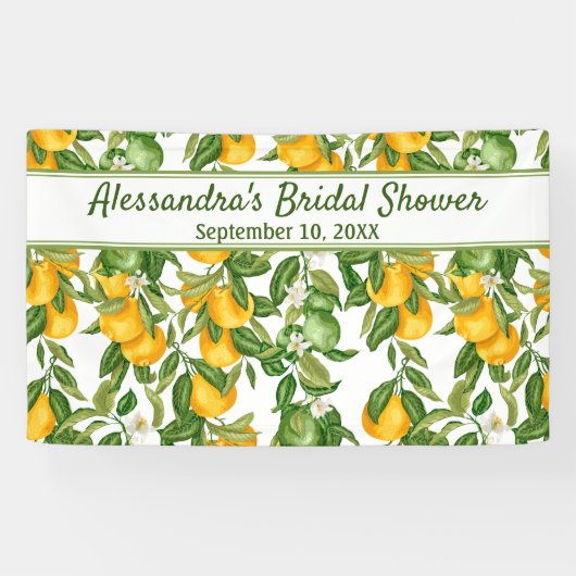 Creëer Uw eigen partijbanner Lemon-achtergrond Spandoek (Horizontaal)