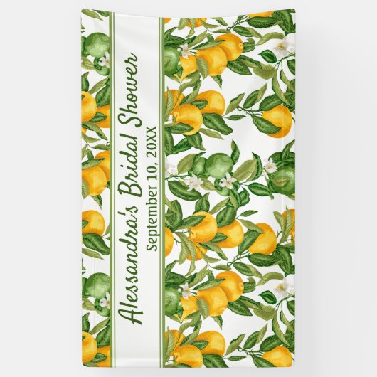 Creëer Uw eigen partijbanner Lemon-achtergrond Spandoek (Verticaal)