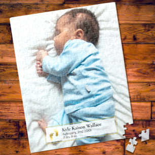 Creëer Uw eigen pasgeboren Baby Foto Jigzaag Puzzl Legpuzzel