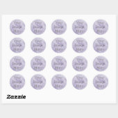 Creëer Uw Eigen Pastel Lila Paarse Glitter Marmer Ronde Sticker (Vel)