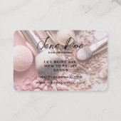 Creëer uw eigen pastel roze make-up borstels visitekaartje (Achterkant)