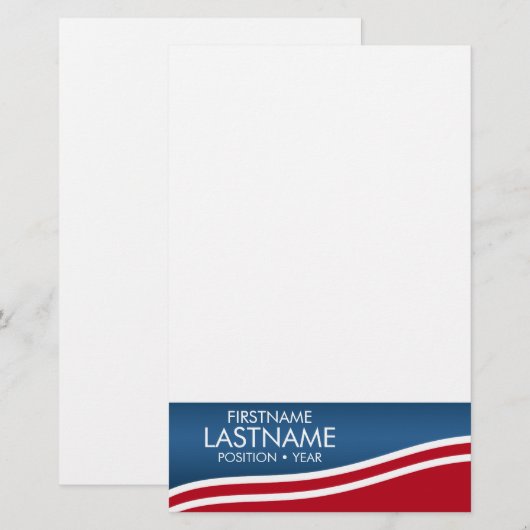 Creëer Uw eigen patriottische Campagne Gear Briefpapier (Voorkant / Achterkant)