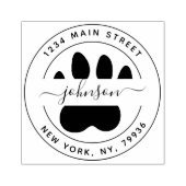 Creëer Uw eigen Paw Modern Rond Terugkeeradres Rubberstempel (Afrduk)