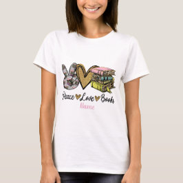 Creëer Uw eigen Peace Love boeken T-shirt