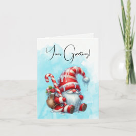 Creëer Uw eigen pepermunt bessen kerst gnoom Feestdagen Kaart