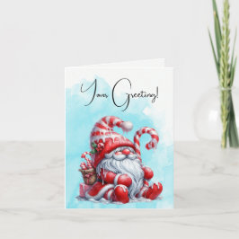 Creëer Uw eigen pepermunt bessen kerst gnoom Feestdagen Kaart